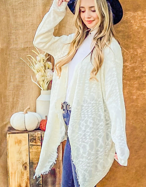 Load image into Gallery viewer, And The Why Textured Knit Fringe Hem Cardigan
