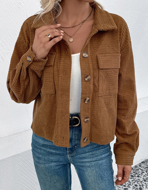 Load image into Gallery viewer, Perfee Collared Neck Button Front Jacket with Pockets
