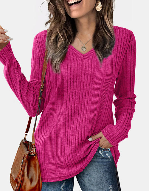 Load image into Gallery viewer, V-Neck Long Sleeve T-Shirt
