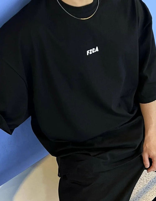 Load image into Gallery viewer, Men's Plus Size Letter Round Neck Half Sleeve T-Shirt
