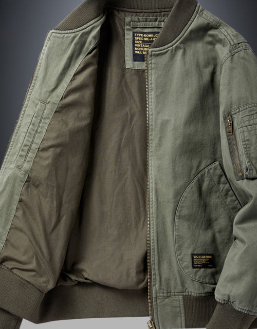Load image into Gallery viewer, Men's Plus Size Zip Up Baseball Collar Bomber Jacket
