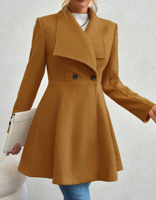 Load image into Gallery viewer, Collared Neck Button Up Long Sleeve Coat
