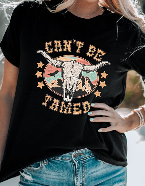 Load image into Gallery viewer, CAN'T BE TAMED Graphic Short Sleeve Tee
