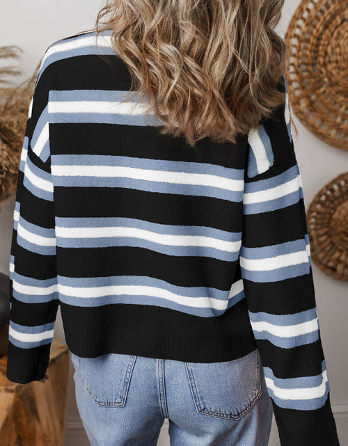 Load image into Gallery viewer, Striped Button Down Long Sleeve Cardigan
