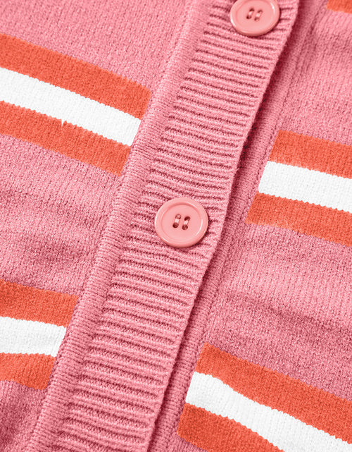 Load image into Gallery viewer, Striped Button Down Long Sleeve Cardigan
