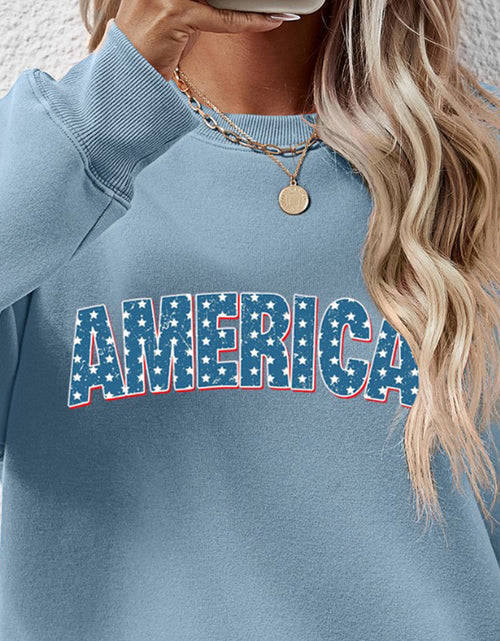 Load image into Gallery viewer, AMERICA Round Neck Dropped Shoulder Sweatshirt
