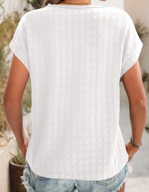 Load image into Gallery viewer, Textured Round Neck Short Sleeve Top
