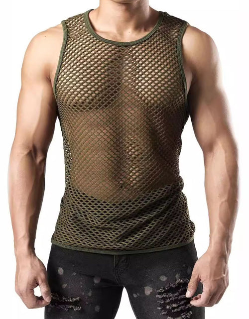 Load image into Gallery viewer, Men's Openwork Round Neck Tank
