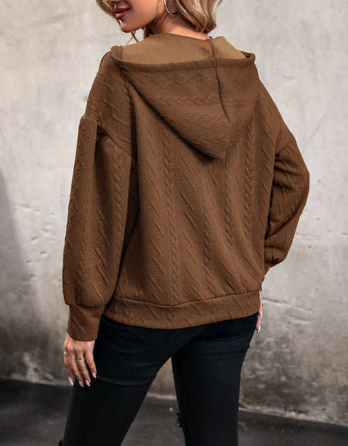 Load image into Gallery viewer, Perfee Drawstring Dropped Shoulder Long Sleeve Hoodie
