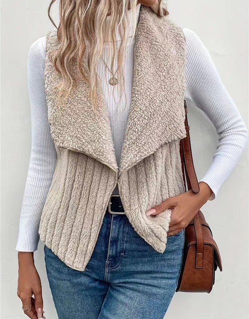 Load image into Gallery viewer, Open Front Fuzzy Vest Coat
