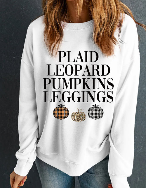 Load image into Gallery viewer, Letter Graphic Round Neck Long Sleeve Sweatshirt
