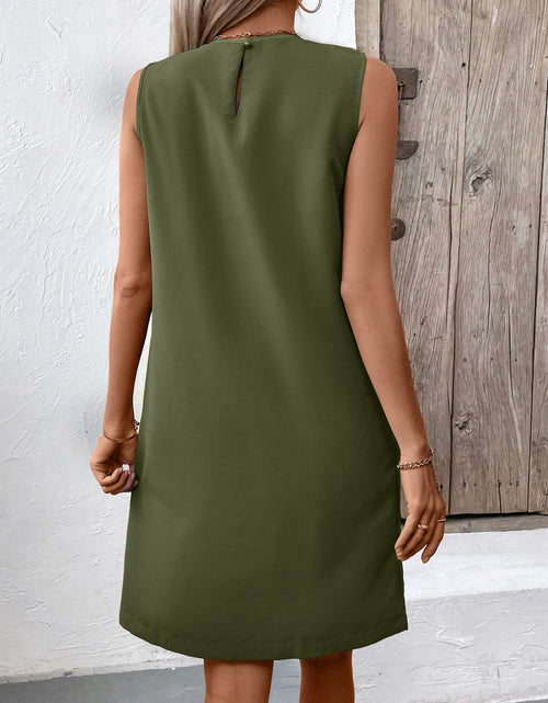 Load image into Gallery viewer, Ivy Lane Pocketed Round Neck Sleeveless Mini Dress
