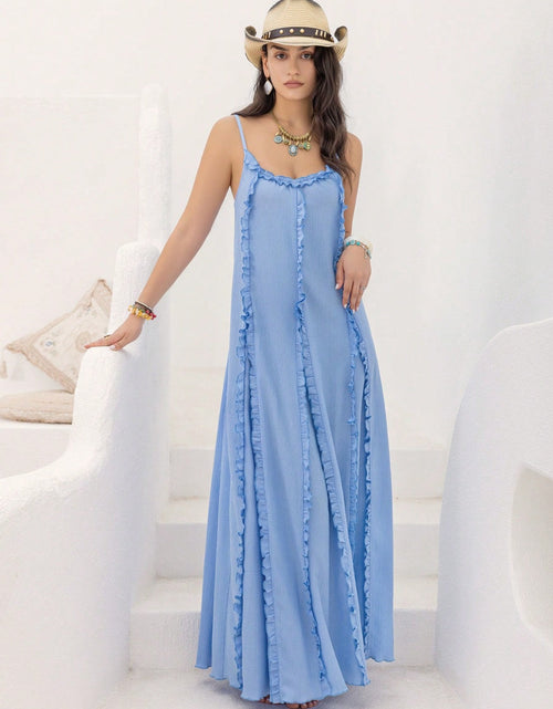 Load image into Gallery viewer, Frill Scoop Neck Maxi Cami Dress

