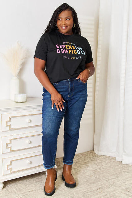 Load image into Gallery viewer, Simply Love Slogan Graphic Cuffed Sleeve T-Shirt
