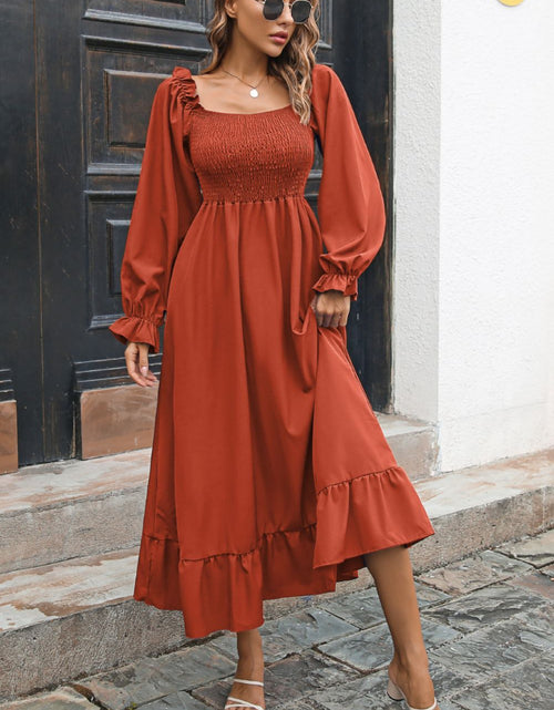 Load image into Gallery viewer, Smocked Ruffle Hem Flounce Sleeve Dress
