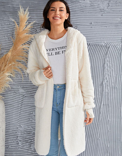 Load image into Gallery viewer, Double Take Full Size Hooded Teddy Bear Jacket with Thumbholes
