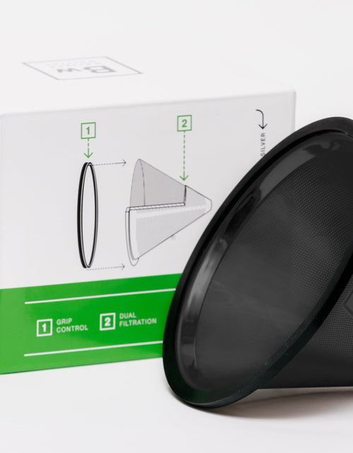 Load image into Gallery viewer, Reusable Pour Over Coffee Filter for Chemex and Hario V60 (Black) by Barista Warrior
