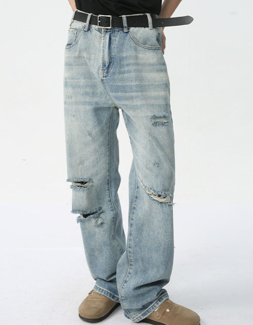 Load image into Gallery viewer, Distressed Wide Leg Jeans

