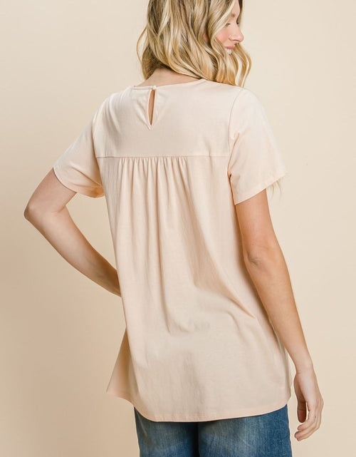 Load image into Gallery viewer, Cotton Bleu by Nu Label Eyelet Round Neck Short Sleeve T-Shirt
