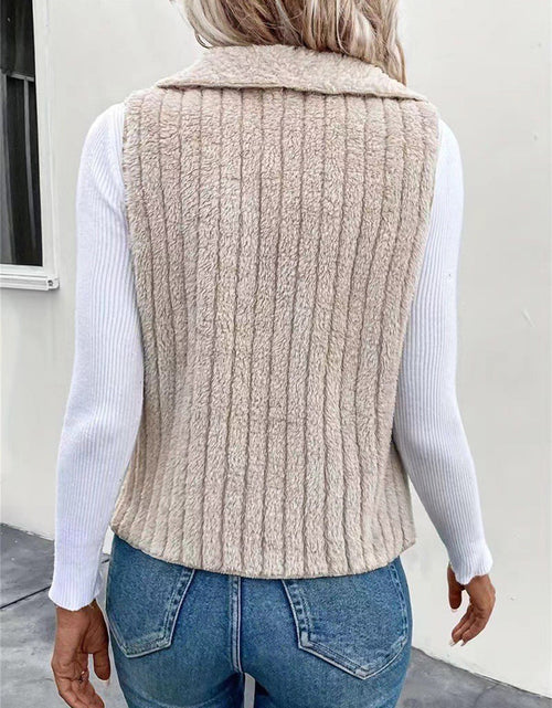 Load image into Gallery viewer, Open Front Fuzzy Vest Coat
