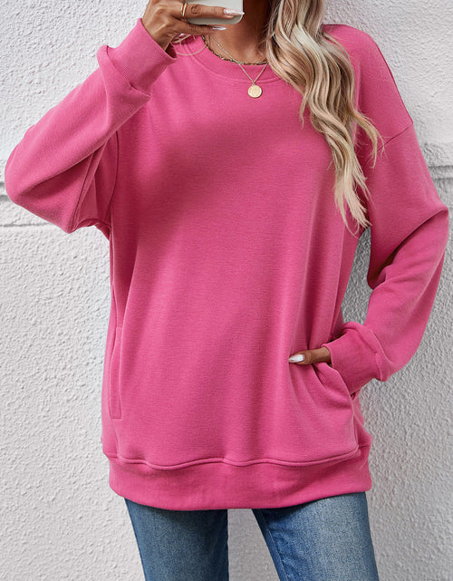 Load image into Gallery viewer, Dropped Shoulder Sweatshirt with Pockets
