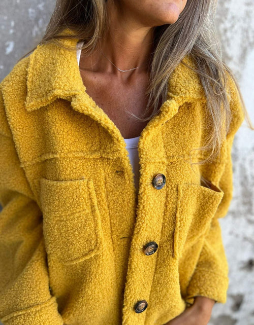 Load image into Gallery viewer, Full Size Fuzzy Button Up Drop Shoulder Jacket
