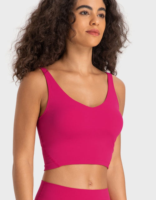 Load image into Gallery viewer, Millennia Deep V-Neck Crop Sports Bra
