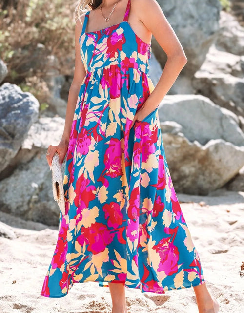 Load image into Gallery viewer, Floral Square Neck Cami Dress with Pockets
