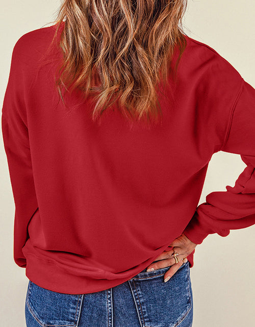 Load image into Gallery viewer, Heart Round Neck Dropped Shoulder Sweatshirt
