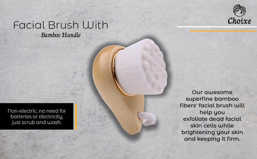 Load image into Gallery viewer, Facial Brush with Bamboo Handle by Choixe
