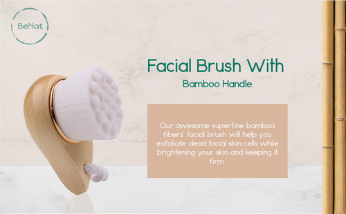 Load image into Gallery viewer, Facial Brush with Bamboo Handle by BeNat
