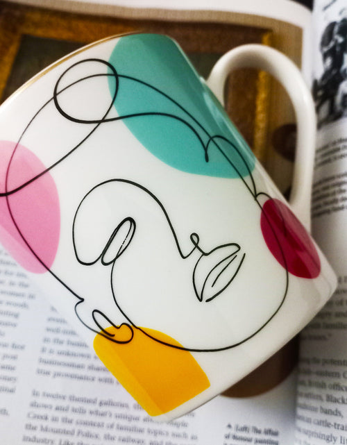 Load image into Gallery viewer, Set Of Four Ceramic Coffee Mugs Face Theme by Izhar Studio- CA
