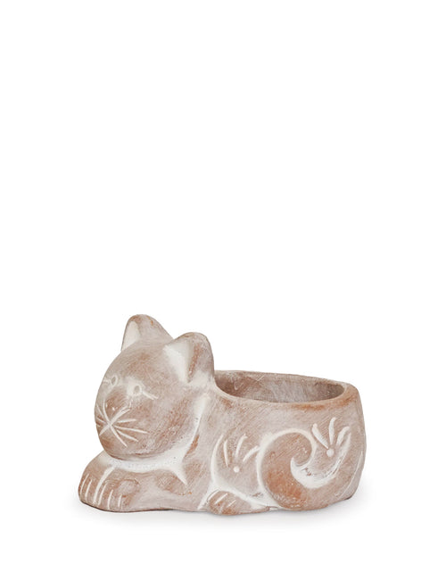 Load image into Gallery viewer, Terracotta Tea Light Candle Holder - Cat by KORISSA
