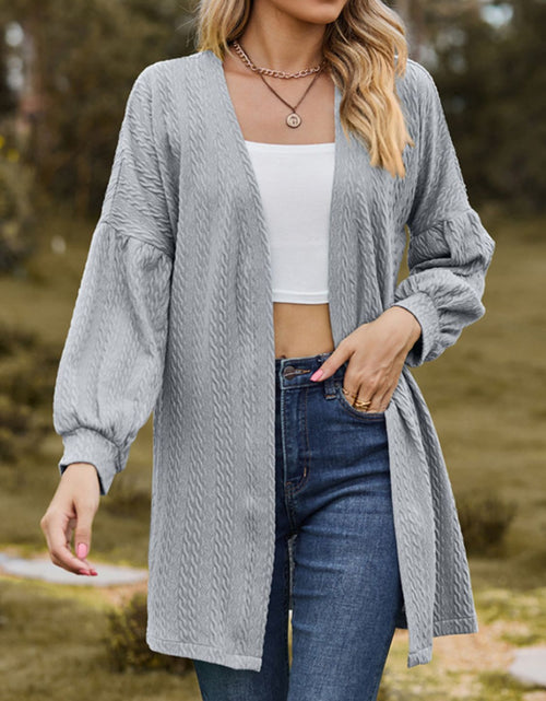 Load image into Gallery viewer, Textured Open Front Dropped Shoulder Cardigan
