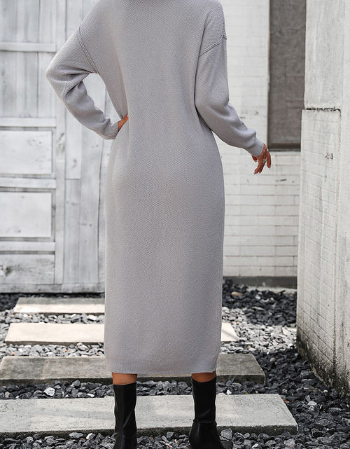 Load image into Gallery viewer, Notched Neck Dropped Shoulder Button-Down Midi Dress
