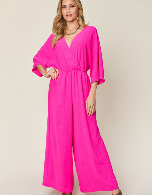Load image into Gallery viewer, Double Take Full Size Surplice Wide Leg Jumpsuit with Pockets

