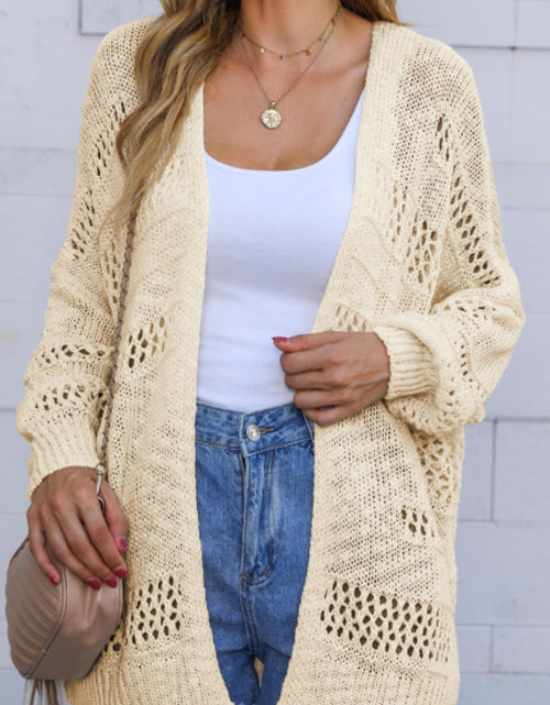 Load image into Gallery viewer, Openwork Open Front Long Sleeve Cardigan
