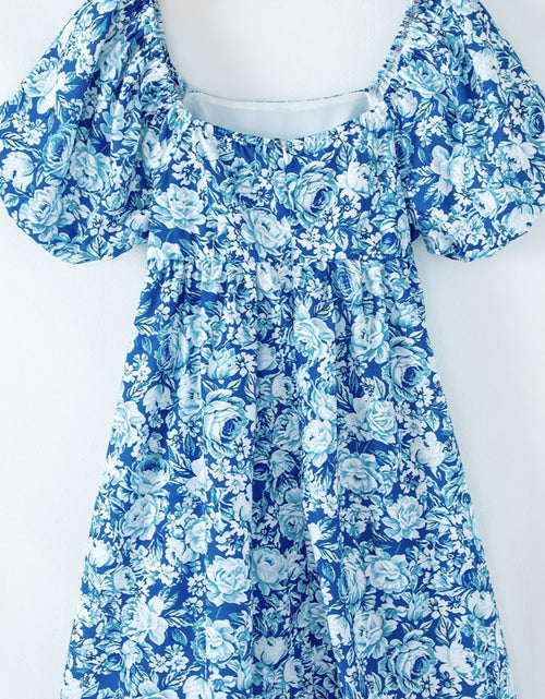 Load image into Gallery viewer, Floral Puff Sleeve Babydoll Mini Dress
