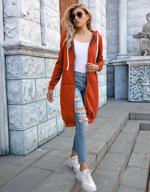 Load image into Gallery viewer, Ivy Lane Zip-Up Longline Hoodie with Pockets
