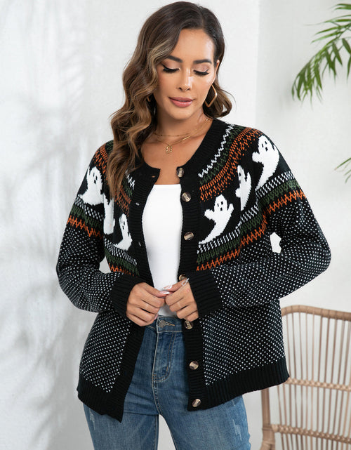 Load image into Gallery viewer, Ghost Button Up Long Sleeve Cardigan
