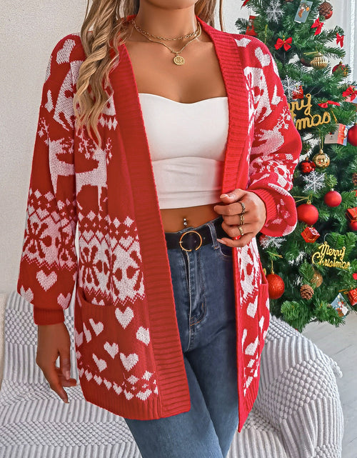Load image into Gallery viewer, Pocketed Open Front Long Sleeve Cardigan
