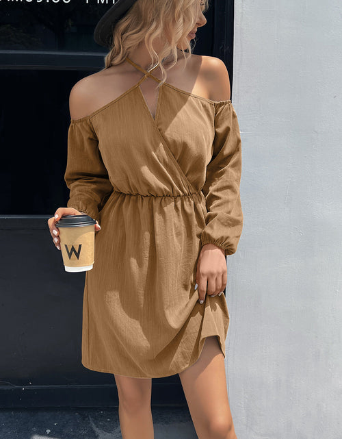Load image into Gallery viewer, Ivy Lane Cold-Shoulder Crisscross Mini Dress
