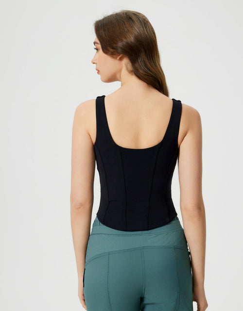 Load image into Gallery viewer, Millennia Round Neck Wide Strap Active Tank with Detachable Chest Pads
