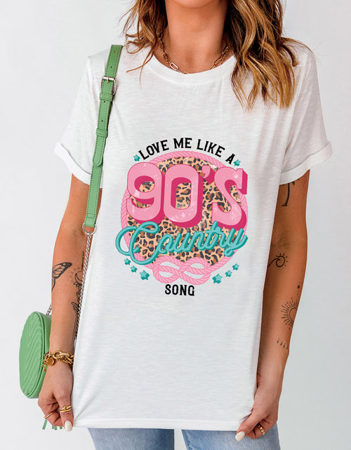 Load image into Gallery viewer, Graphic Round Neck Short Sleeve T-Shirt
