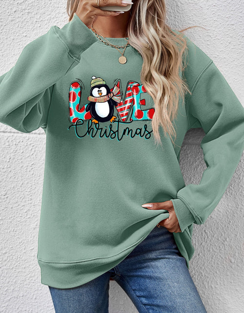 Load image into Gallery viewer, LIVE CHRISTMAS Drop Shoulder Round Neck Sweatshirt
