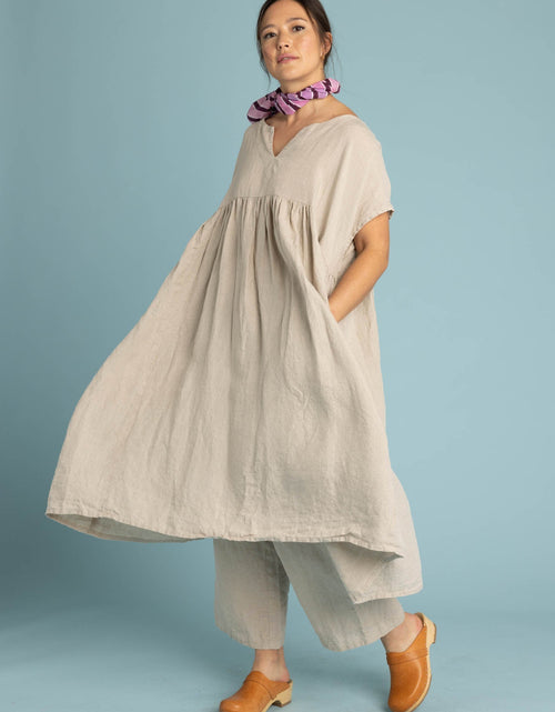 Load image into Gallery viewer, Meadow Dress - Linen Natural Flax by And For Good
