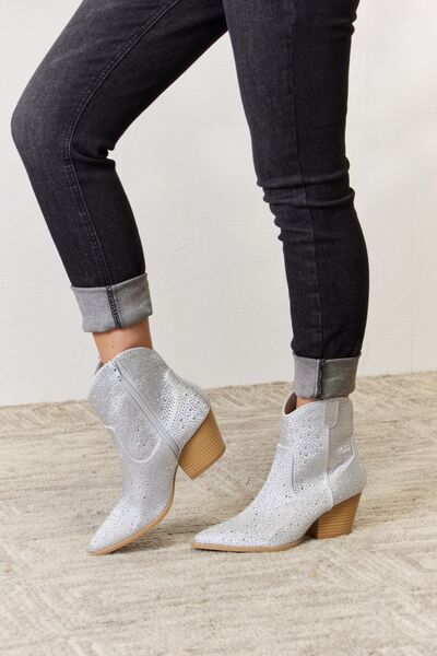 Load image into Gallery viewer, East Lion Corp Rhinestone Ankle Cowboy Boots

