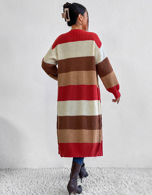 Load image into Gallery viewer, Color Block Open Front Longline Cardigan

