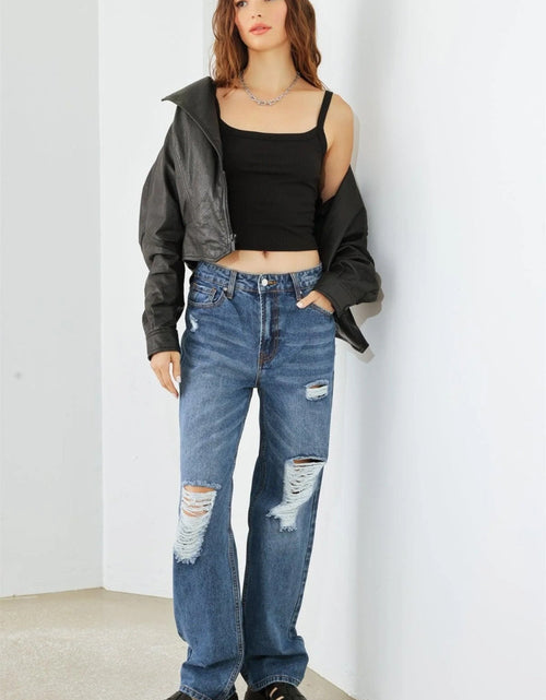 Load image into Gallery viewer, HAMMER COLLECTION Distressed High Waist Jeans
