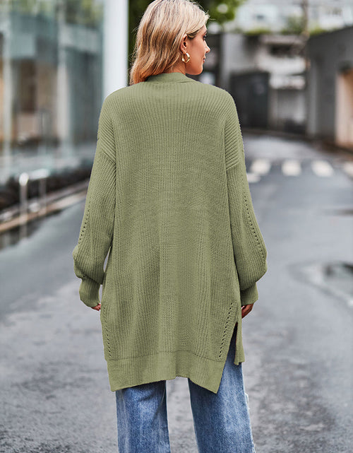 Load image into Gallery viewer, Long Sleeve Waffle-Knit Cardigan
